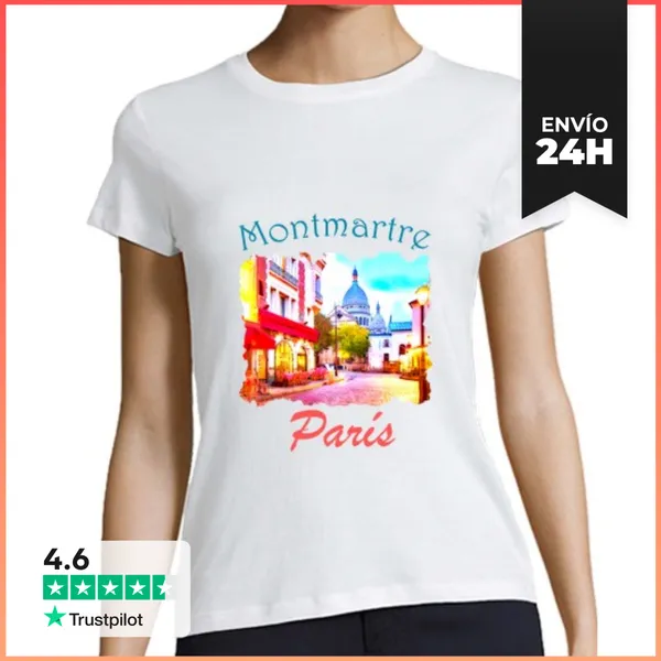 Camiseta Mujer Clásica Montmartre París LaTostadora