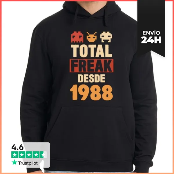 Sudadera Unisex Con Capucha Total Freak Desde 1988 LaTostadora
