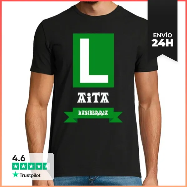 Camiseta Hombre Clásica Aita Hasiberria Padre Novato LaTostadora