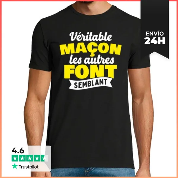 Camiseta Hombre Clásica Regalo De Albañil Real LaTostadora
