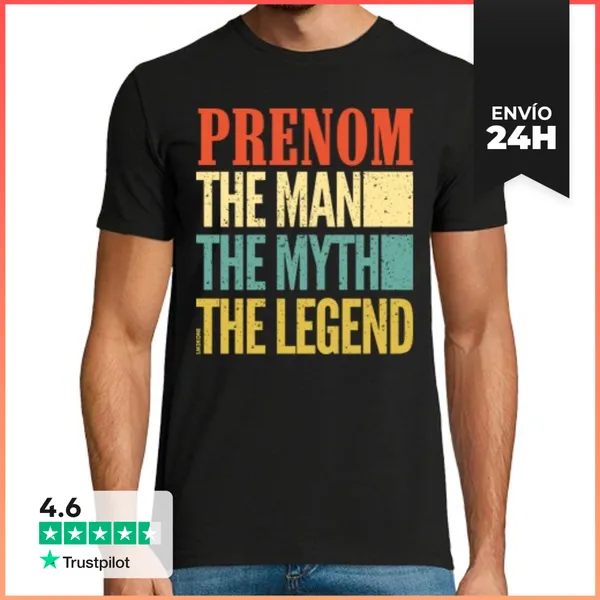 Camiseta Hombre Clásica Leyenda Del Mito Del Hombre - Personali