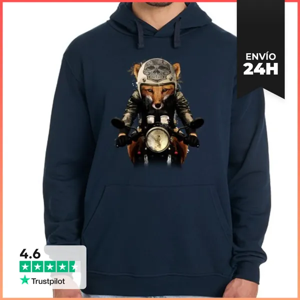 Sudadera Unisex Con Capucha Fox Biker LaTostadora