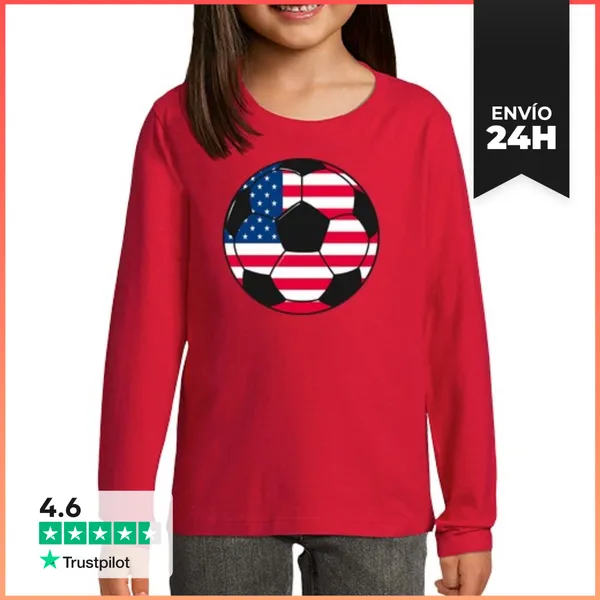 Camiseta Manga Larga Para Niños Equipo De Fútbol EE UU