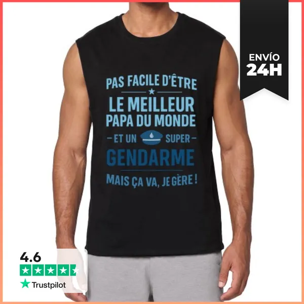Camiseta Sin Mangas Papá Policía Regalo Del Día Del Padre
