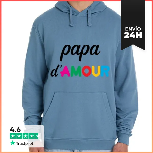 Sudadera Unisex Con Capucha Papá De Amor - Día Del Padre
