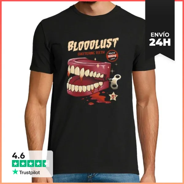 Camiseta Hombre Clásica Camisa De Dientes Asesino De Liquidación