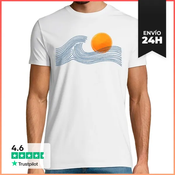 Camiseta Hombre Clásica Ola Crepuscular LaTostadora