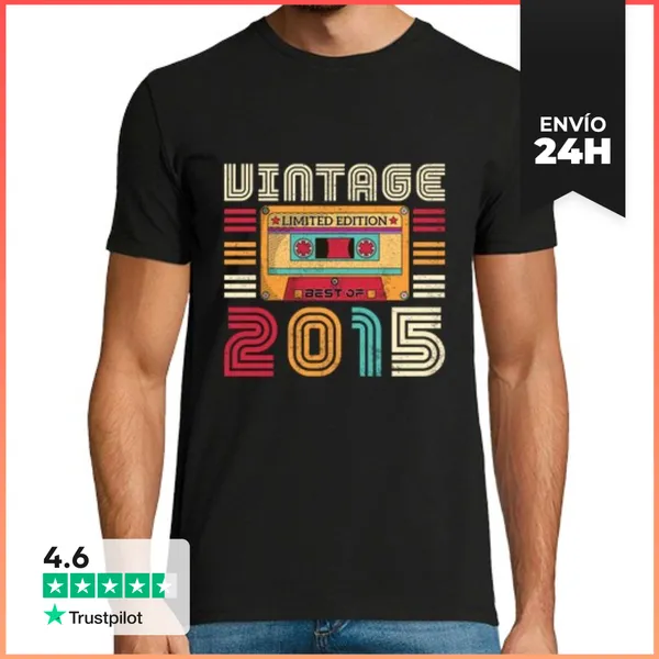 Camiseta Hombre Clásica Retro Vintage 2015 LaTostadora