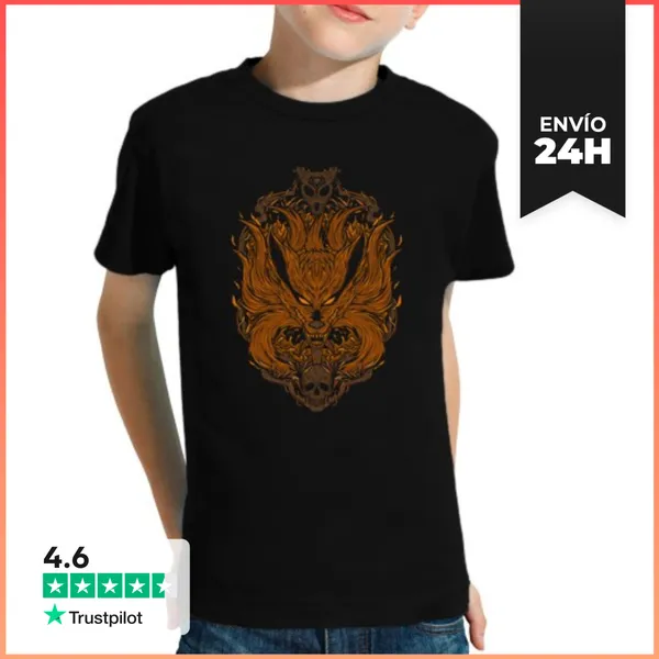 Camiseta Clásica Para Niños Zorro Demonio Mítico LaTostadora