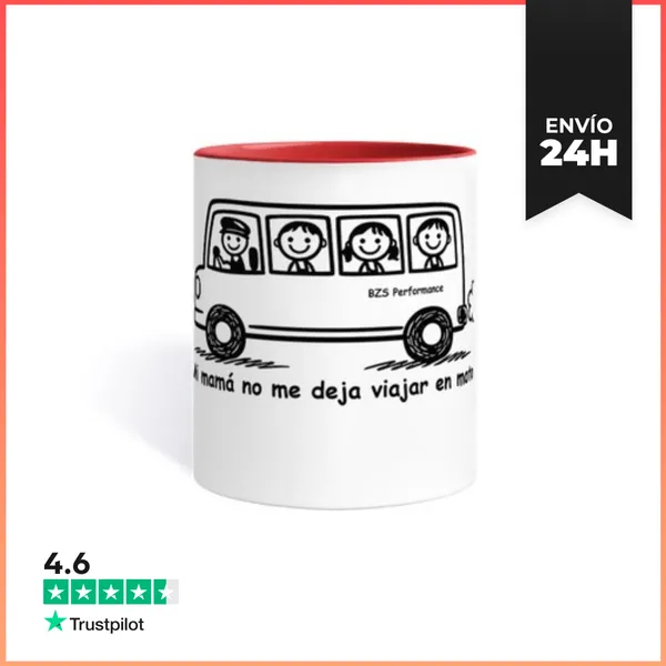 Taza De Colores Mi Mama No Me Deja Viajar En Moto LaTostadora