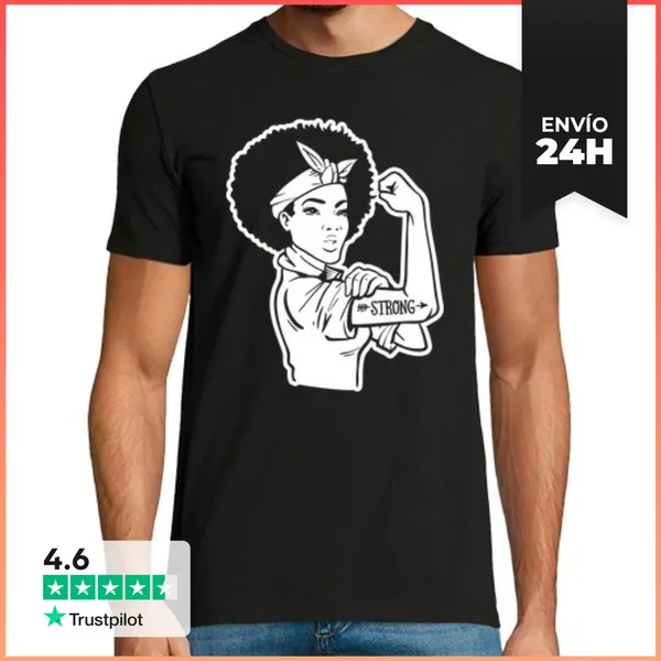 Camiseta Hombre Clásica Girl Power Strong Woman LaTostadora