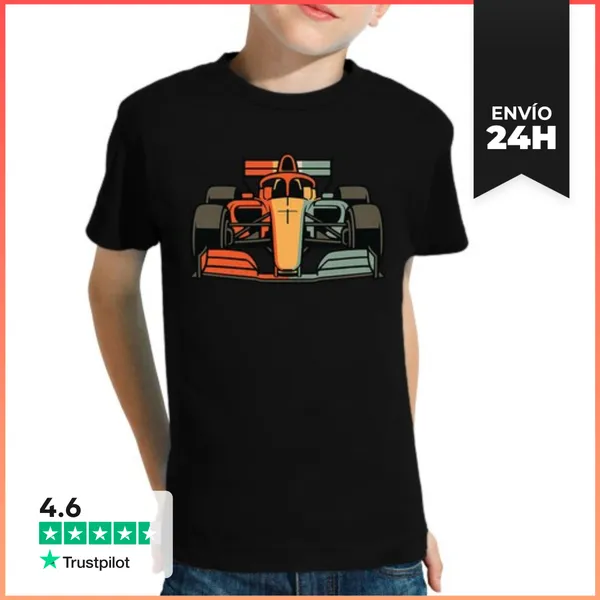 Camiseta Clásica Para Niños Coche Formula 1 Vintage Vista Frontal