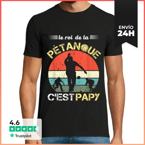 Camiseta Hombre Clásica Humor Abuelo Jugador De Petanca Jubilac