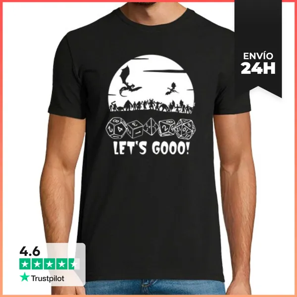 Camiseta Hombre Clásica Camiseta Rol Dragones Y Dados LaTostadora