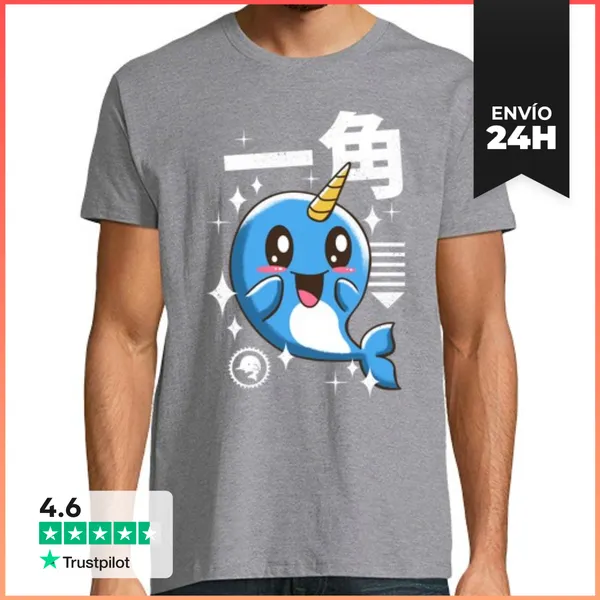 Camiseta Hombre Clásica Camisa Narval Kawaii Para Hombre