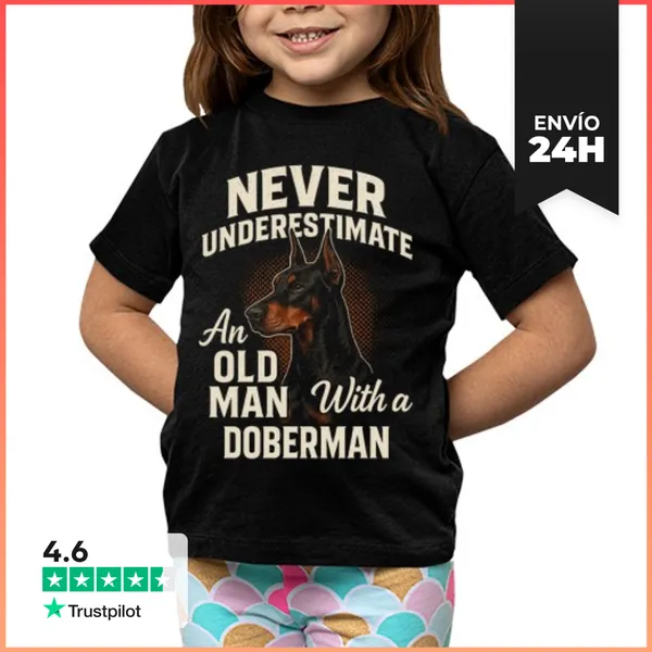 Camiseta Clásica Para Niños No Subestimes Hombre Con Perro