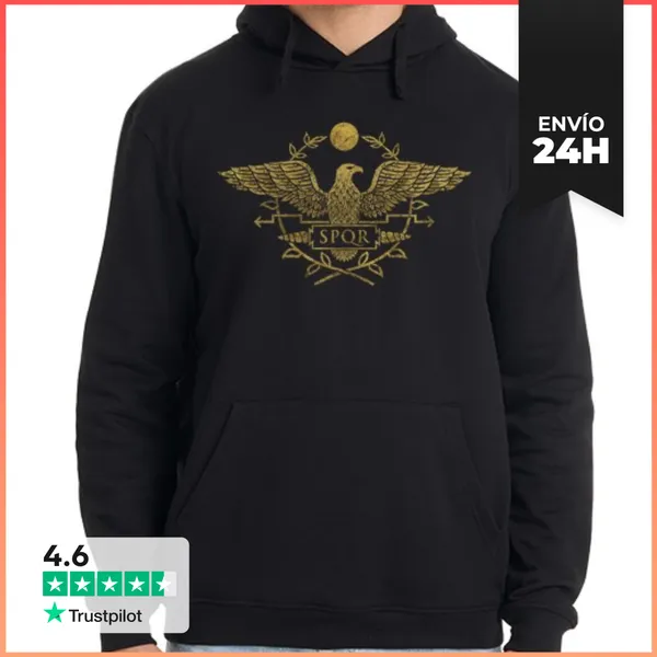 Sudadera Unisex Con Capucha Roman Empire Emblem - Dark Gold