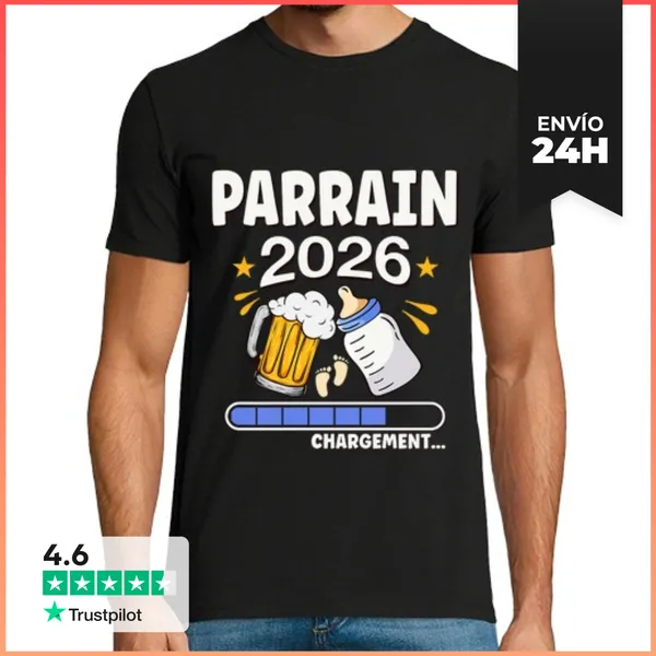 Camiseta Hombre Clásica Padrino 2026 Carga Anuncio Embarazo