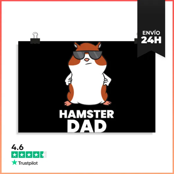 Póster Horizontal Papá Hámster Divertido Hámster Con LaTostadora