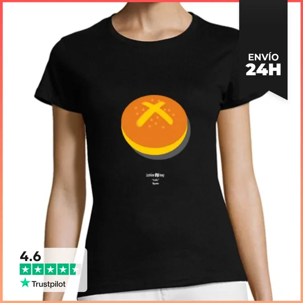 Camiseta Mujer Clásica Lesbian Slang: Bollo (Spain) Icon Blanco