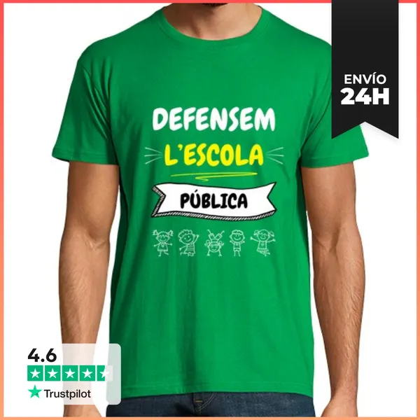 Camiseta Hombre Clásica Defensem L'escola Pública LaTostadora