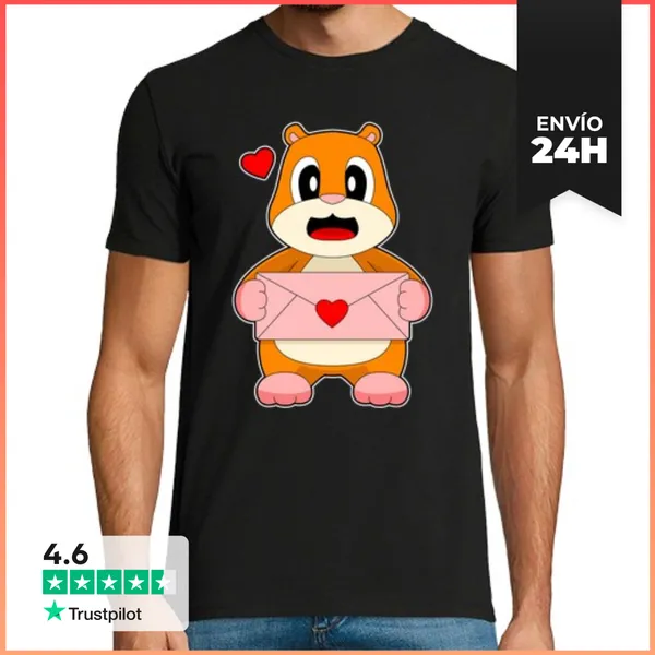 Camiseta Hombre Clásica Carta De Amor De Hámster LaTostadora