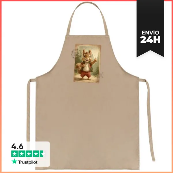 Delantal Ardilla Postal Antigua Detener Vendedor Servidor Mercado