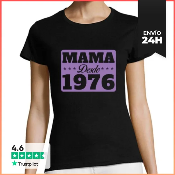 Camiseta Mujer Clásica Mamá Desde 1976 Cumpleaños Mujer