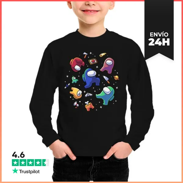 Camiseta Manga Larga Para Niños Impostors In Space - Among Us