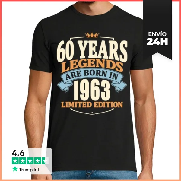 Camiseta Hombre Clásica 1963 - 60 Años Cumpleaños LaTostadora