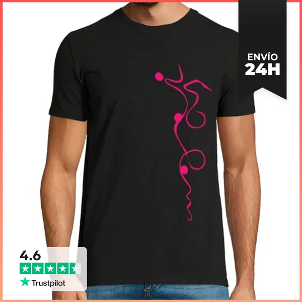 Camiseta Hombre Clásica Logo Triatlon Fucsia LaTostadora