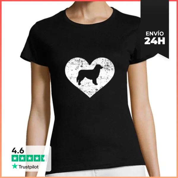 Camiseta Mujer Clásica Pastor Australiano Corazon LaTostadora