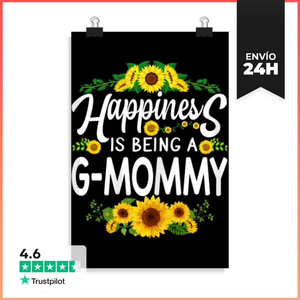 Póster Vertical La Felicidad Es Ser Una Camiseta De Abuela G