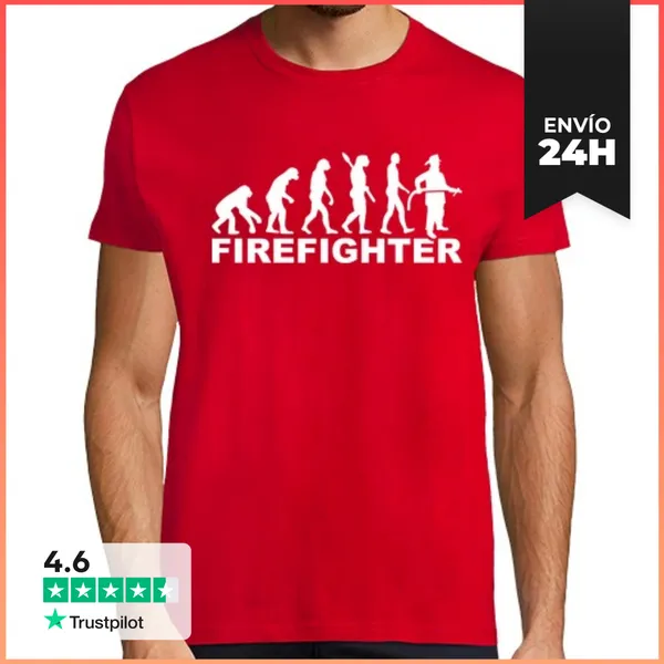 Camiseta Hombre Clásica Bombero De Evolución LaTostadora
