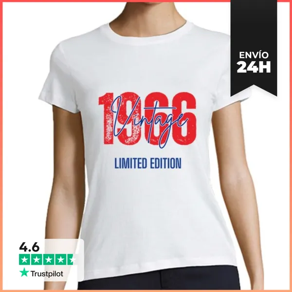 Camiseta Mujer Clásica Nacidos En 1966 Edición Limitada Vintage