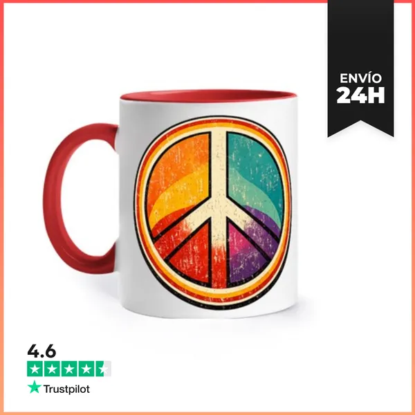 Taza De Colores Signo De Paz LaTostadora