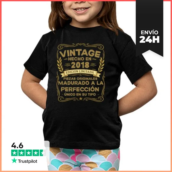 Camiseta Clásica Para Niños Vintage Hecho En 2018 Edición