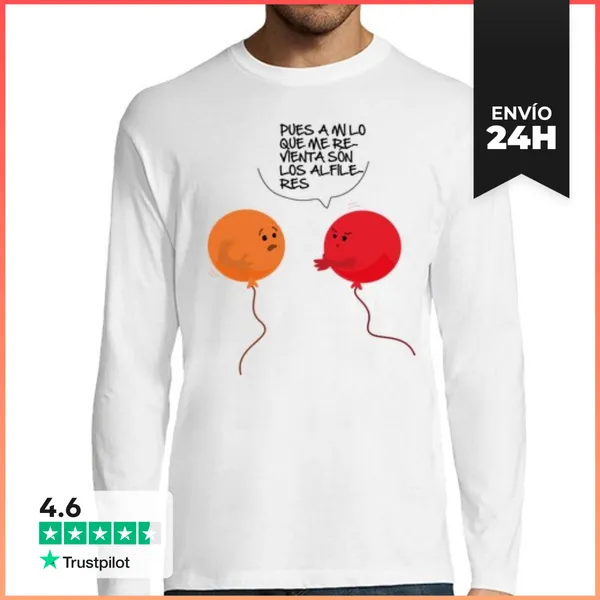 Camiseta Hombre Manga Larga Globos Indignados LaTostadora