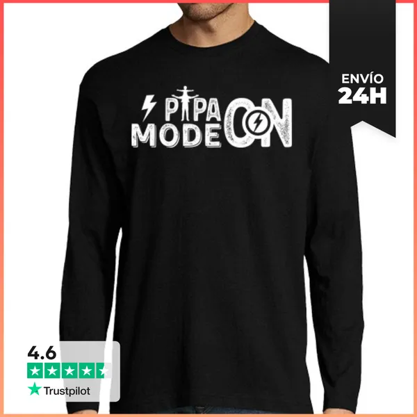 Camiseta Hombre Manga Larga PAPA MODE ON LaTostadora
