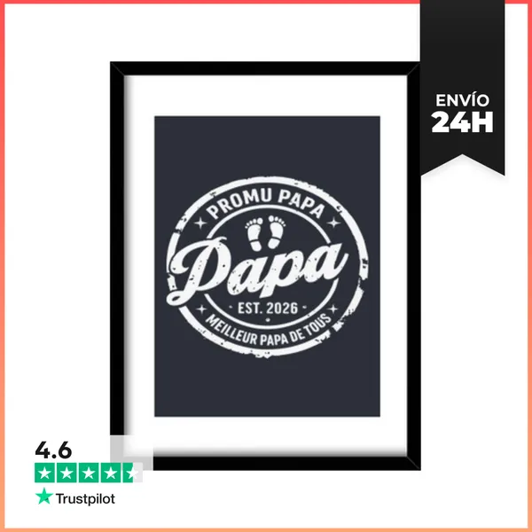 Cuadro Con Marco Vertical Promu Papá 2026 Mejor Papá De Todos