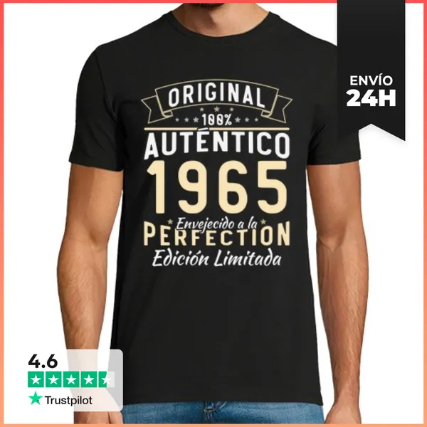 Camiseta Hombre Clásica 1965 Original Perfección Regalo 1965