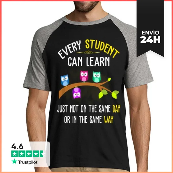 Camiseta Hombre, Estilo Béisbol Cada Estudiante Puede Aprender