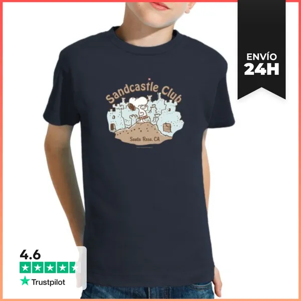 Camiseta Clásica Para Niños Sandcastle Club Snoopy LaTostadora