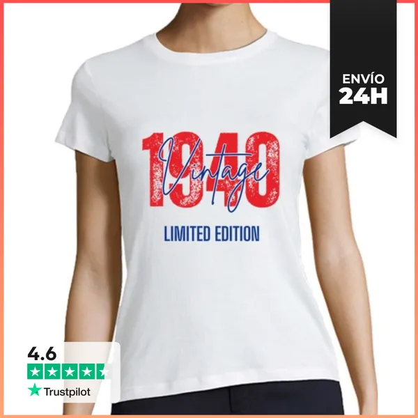 Camiseta Mujer Clásica Nacidos En 1940 Edición Limitada Vintage