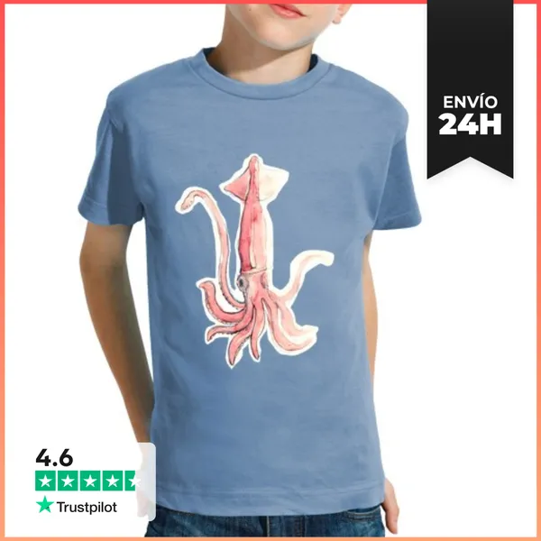 Camiseta Clásica Para Niños Calamar LaTostadora