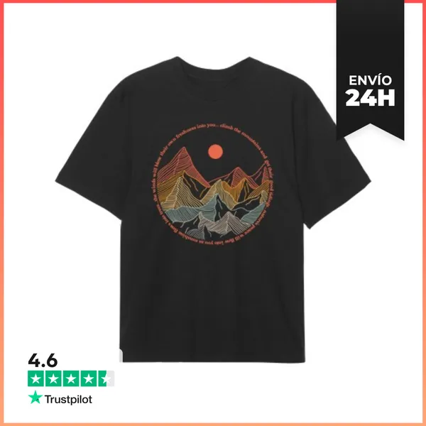 Camiseta Oversize MONTAÑAS RETRO PUESTA DE SOL LaTostadora