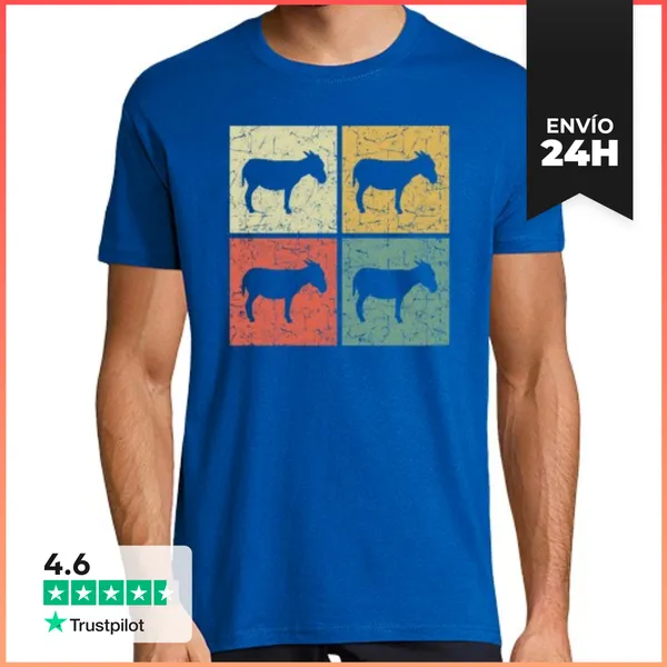 Camiseta Hombre Clásica Burro Retro LaTostadora