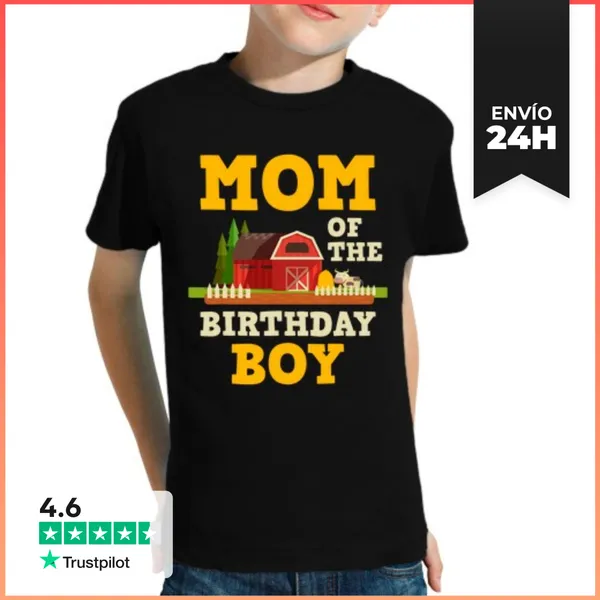 Camiseta Clásica Para Niños Mamá Del Niño De Cumpleaños Tractor