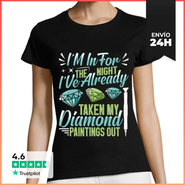 Camiseta Mujer Clásica Kits De Pintura De Diamantes Para Adultos