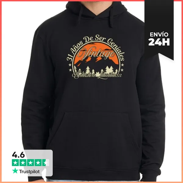 Sudadera Unisex Con Capucha 31 Años De Ser Genial Vintage 1995